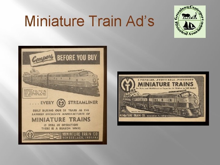 Miniature Train Ad’s 