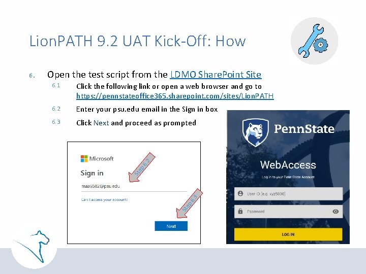 Lion. PATH 9. 2 UAT Kick-Off: How Open the test script from the LDMO