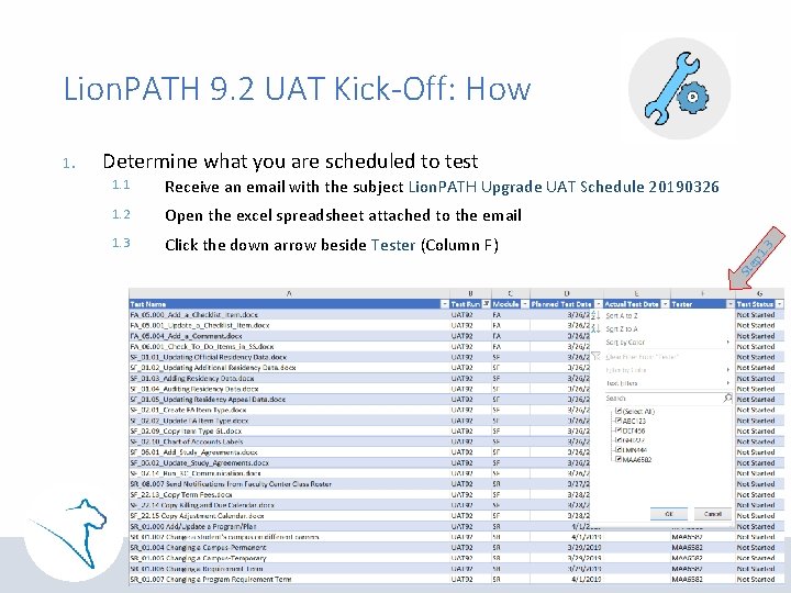 Lion. PATH 9. 2 UAT Kick-Off: How Receive an email with the subject Lion.