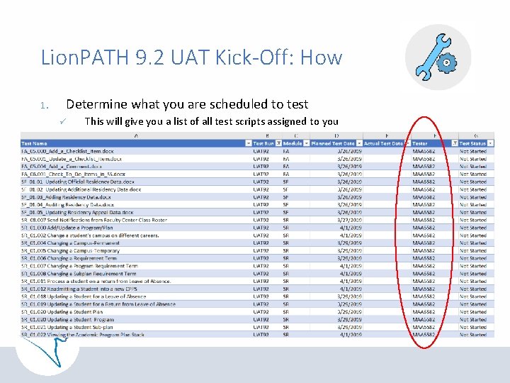 Lion. PATH 9. 2 UAT Kick-Off: How 1. Determine what you are scheduled to