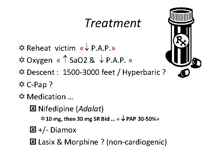 Treatment Y Reheat victim « P. A. P. » Y Oxygen « Sa. O