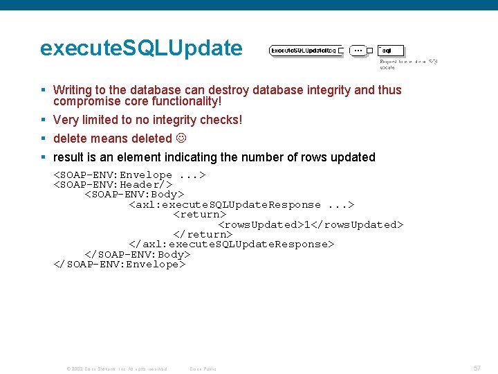 execute. SQLUpdate § Writing to the database can destroy database integrity and thus compromise execute. SQLUpdate § Writing to the database can destroy database integrity and thus compromise
