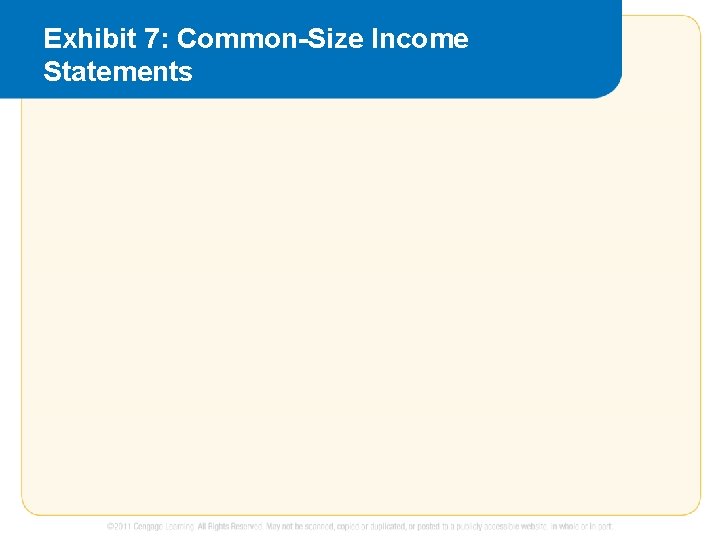Exhibit 7: Common-Size Income Statements Exhibit 7: Common-Size Income Statements
