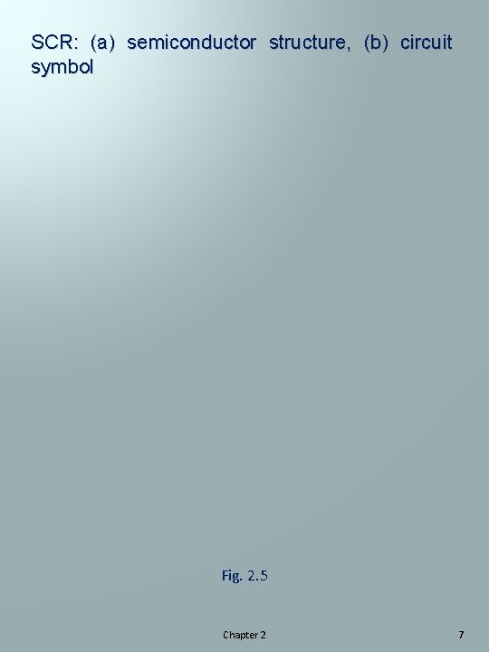 SCR: (a) semiconductor structure, (b) circuit symbol Fig. 2. 5 Chapter 2 7 
