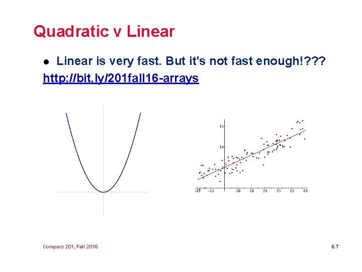 Quadratic v Linear is very fast. But it's not fast enough!? ? ? http: