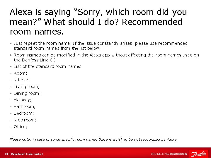 Alexa is saying “Sorry, which room did you mean? ” What should I do?