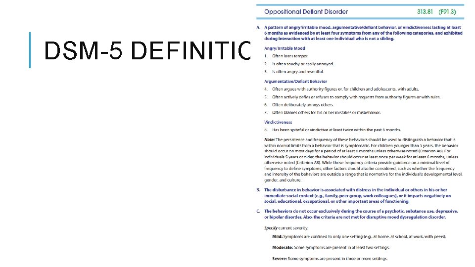 DSM-5 DEFINITION OF ODD 