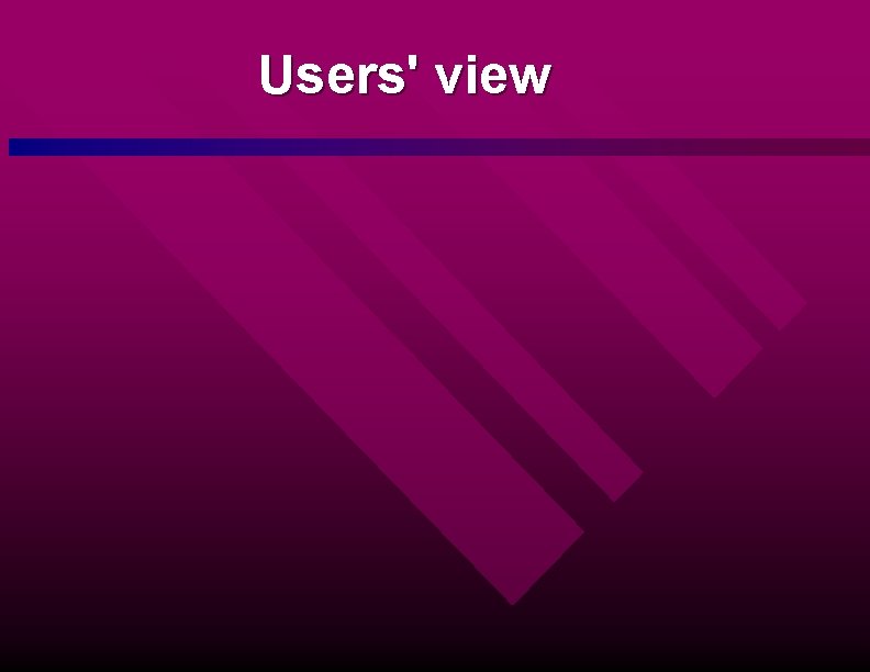 Users' view 