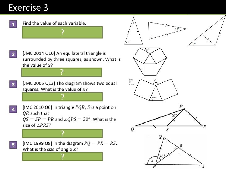 Exercise 3 1 ? 2 ? 3 ? 4 ? 5 ? Exercise 3 1 ? 2 ? 3 ? 4 ? 5 ?