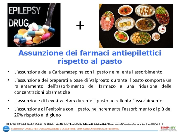 + Assunzione dei farmaci antiepilettici rispetto al pasto • L’assunzione della Carbamazepina con il + Assunzione dei farmaci antiepilettici rispetto al pasto • L’assunzione della Carbamazepina con il