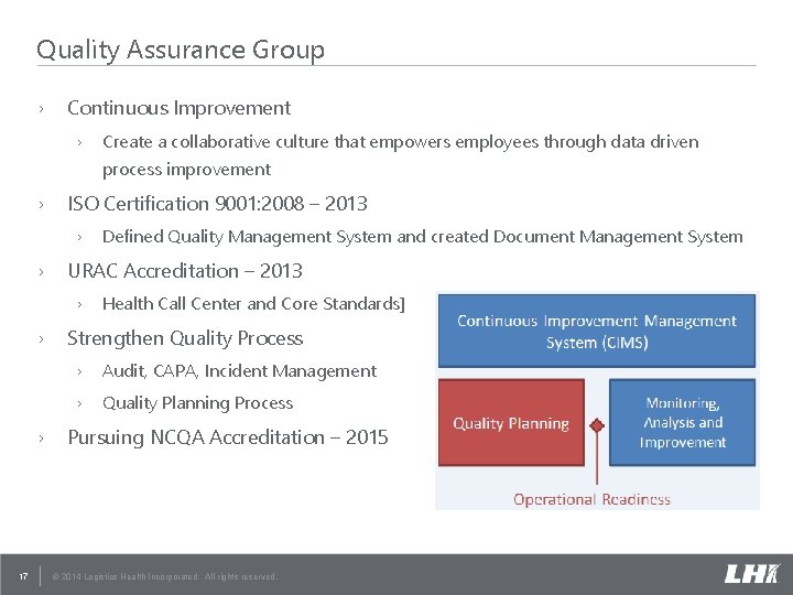 Quality Assurance Group › Continuous Improvement › Create a collaborative culture that empowers employees Quality Assurance Group › Continuous Improvement › Create a collaborative culture that empowers employees