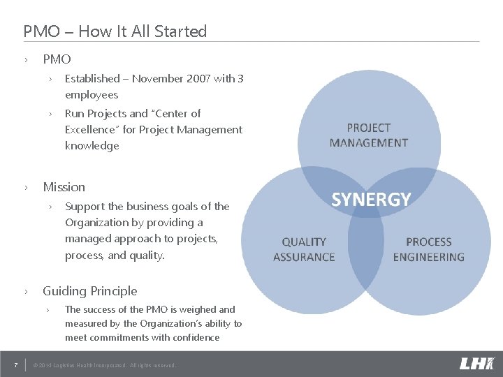 PMO – How It All Started › › PMO › Established – November 2007 PMO – How It All Started › › PMO › Established – November 2007
