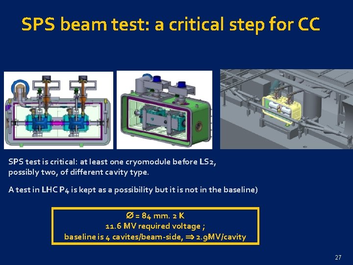 SPS beam test: a critical step for CC SPS test is critical: at least