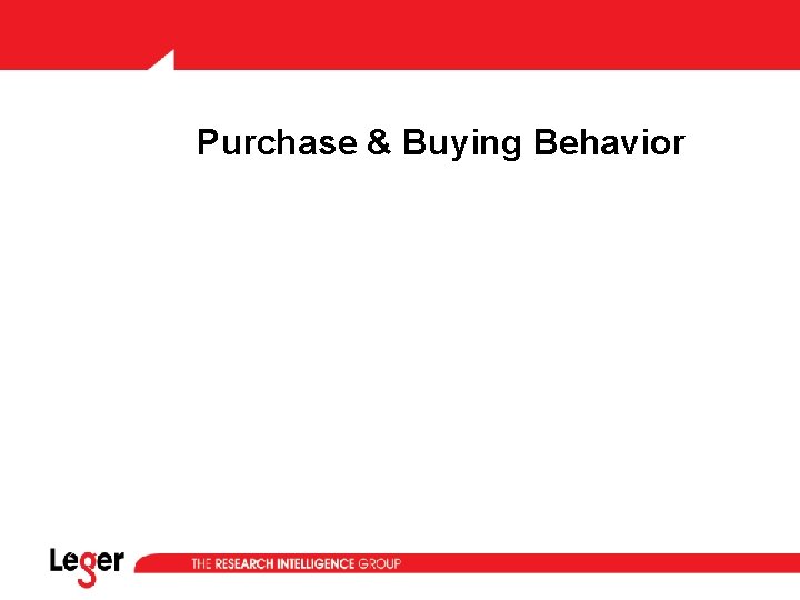 Purchase & Buying Behavior Purchase & Buying Behavior