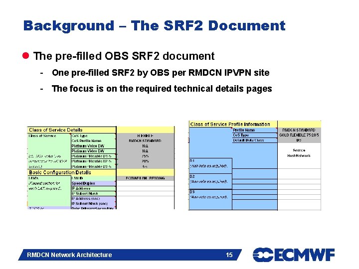 Background – The SRF 2 Document l The pre-filled OBS SRF 2 document -