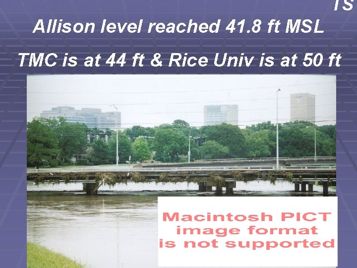 Brays Bayou - T. S. Allison in June, TS TS Allison level reached 41.