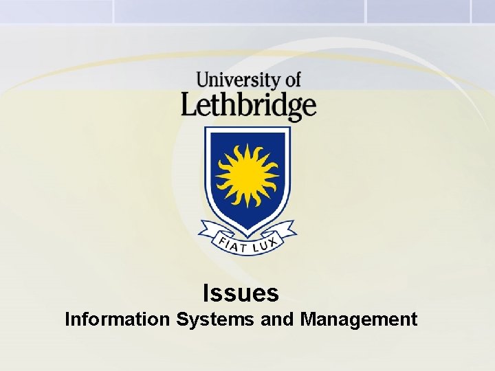 Issues Information Systems and Management 