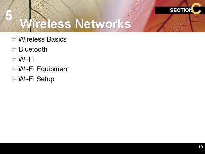 5 A Section Network Building Blocks Network Classifications