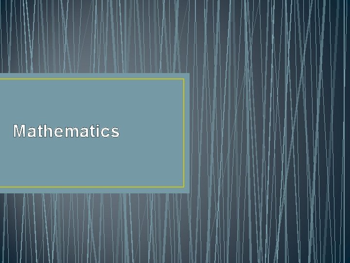 Mathematics 