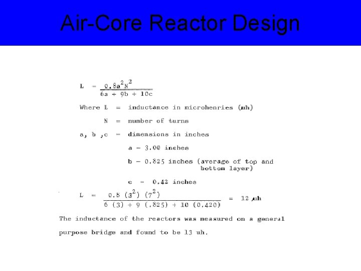 Air-Core Reactor Design 