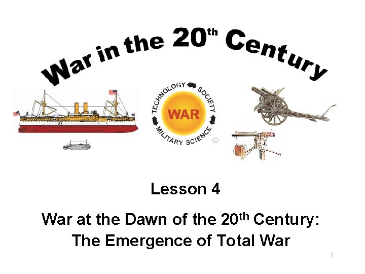 Lesson 4 War at the Dawn of the 20 th Century: The Emergence of