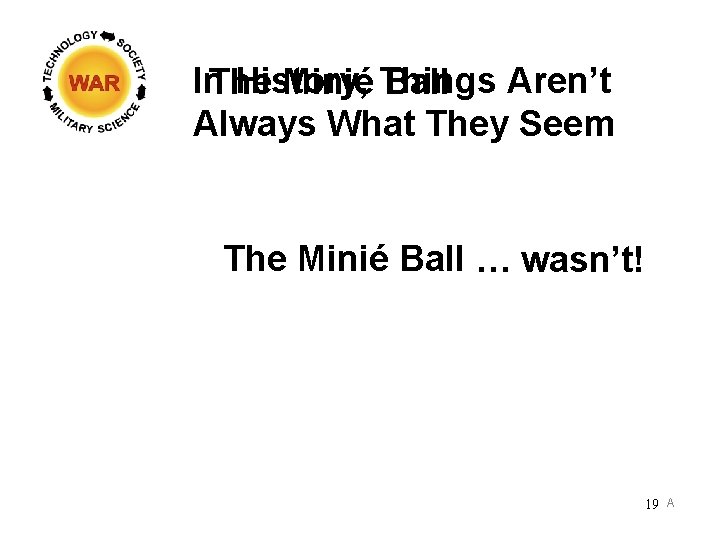 In History, Things Aren’t The Minié Ball Always What They Seem The Minié Ball