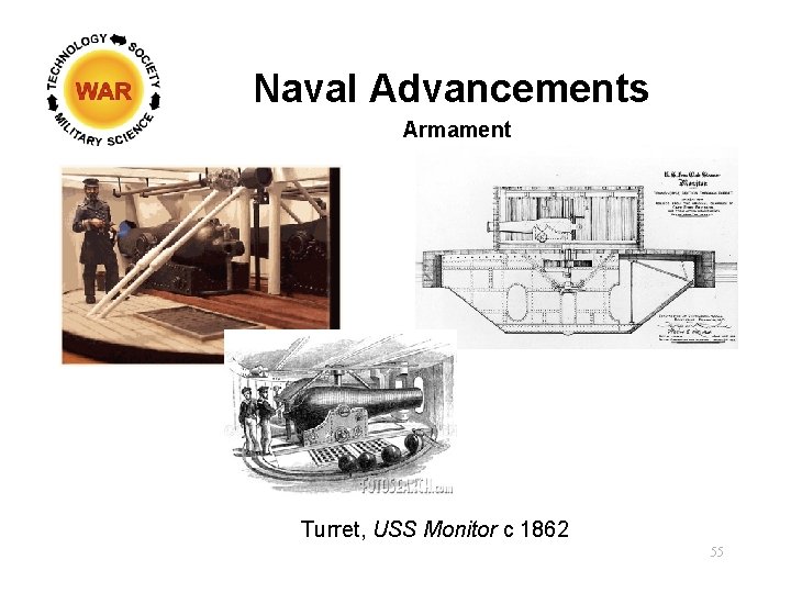 Naval Advancements Armament Turret, USS Monitor c 1862 55 