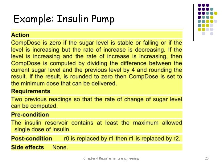 Example: Insulin Pump Chapter 4 Requirements engineering 25 