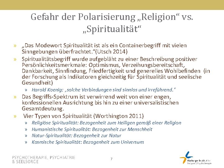 Gefahr der Polarisierung „Religion“ vs. „Spiritualität“ » „Das Modewort Spiritualität ist als ein Containerbegriff