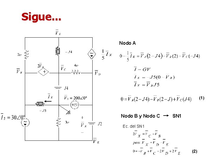 Sigue. . . Nodo A (1) Nodo B y Nodo C SN 1 Ec.