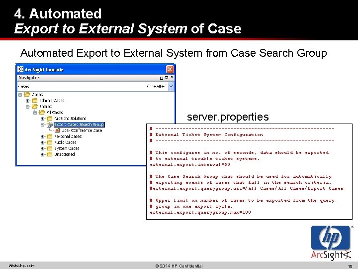 4. Automated Export to External System of Case Automated Export to External System from