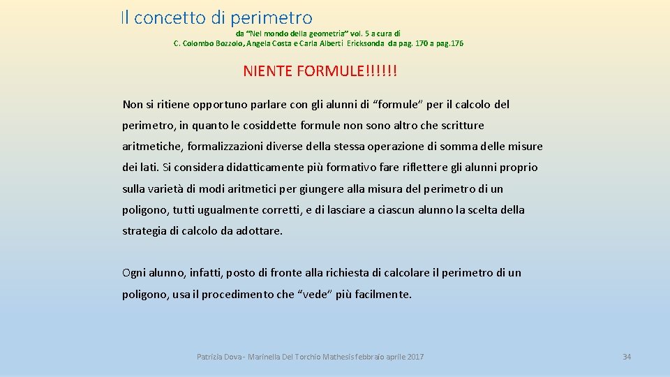 Il concetto di perimetro da “Nel mondo della geometria” vol. 5 a cura di