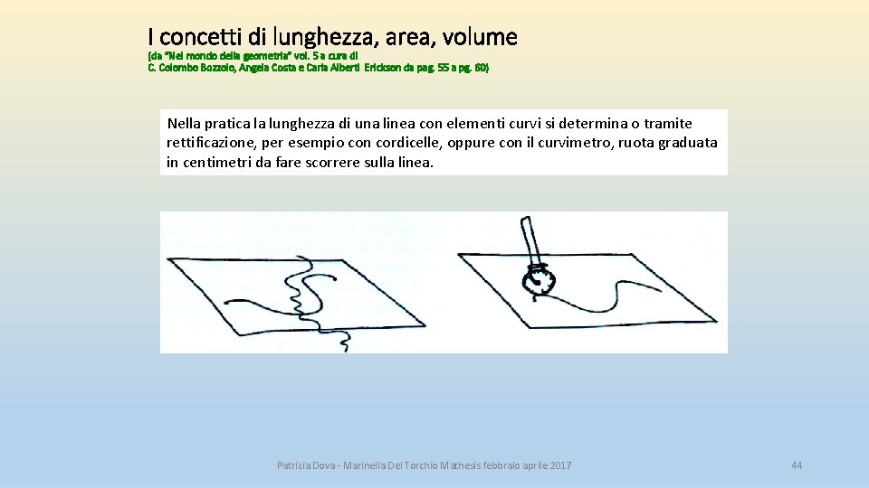 I concetti di lunghezza, area, volume (da “Nel mondo della geometria” vol. 5 a