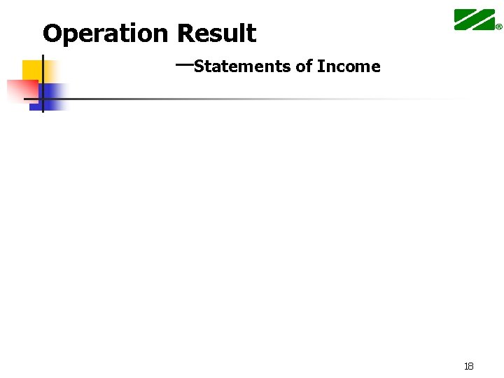 Operation Result ─Statements of Income 18 