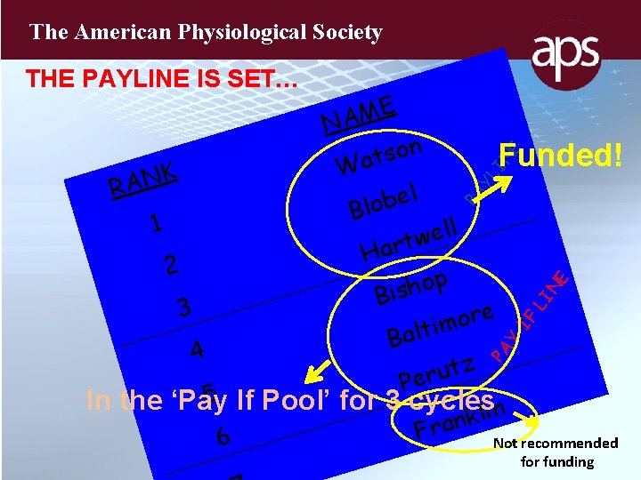 The American Physiological Society THE PAYLINE IS SET… PA Y- IF LI NE PA