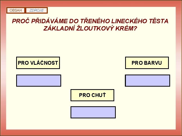 OBSAH ZDROJE PROČ PŘIDÁVÁME DO TŘENÉHO LINECKÉHO TĚSTA ZÁKLADNÍ ŽLOUTKOVÝ KRÉM? PRO VLÁČNOST PRO