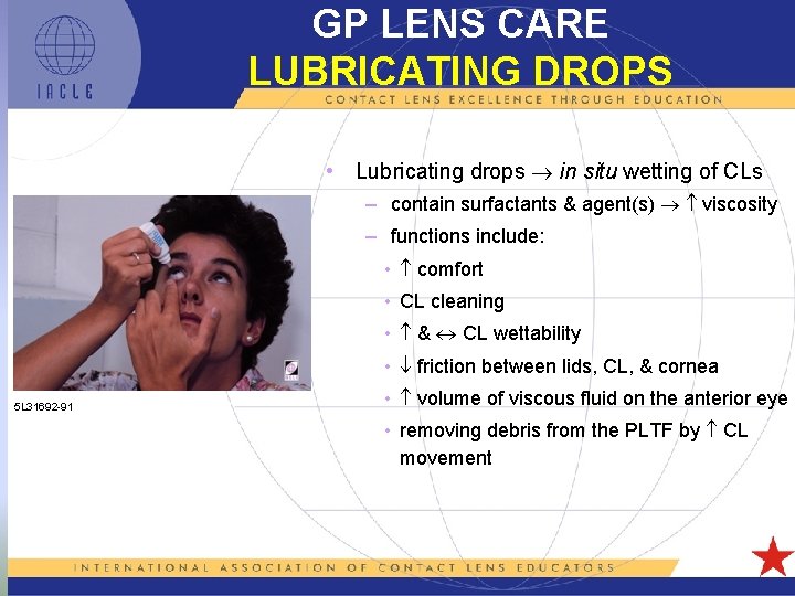 GP LENS CARE LUBRICATING DROPS • Lubricating drops in situ wetting of CLs –