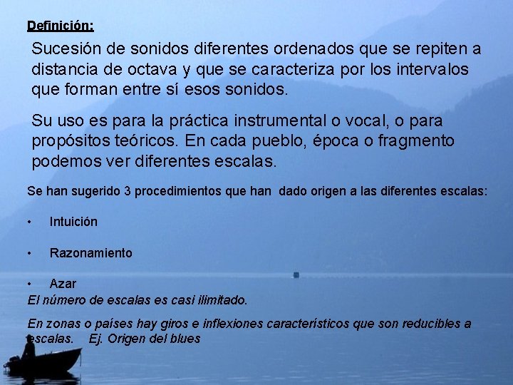 La Escala Los textos con letra cursiva son