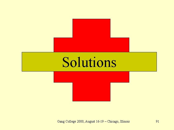 Solutions Gang College 2000, August 16 -19 ~ Chicago, Illinois 91 