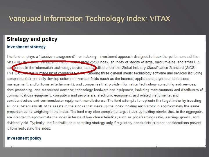 Vanguard Information Technology Index: VITAX 