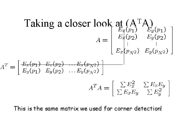 Taking a closer look at T (A A) This is the same matrix we