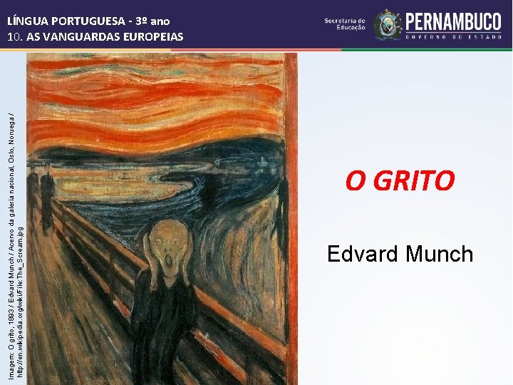 Imagem: O grito, 1893 / Edvard Munch / Acervo da galeria nacional, Oslo, Noruega