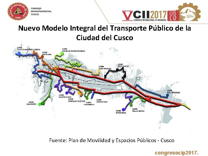 Nuevo Modelo Integral del Transporte Público de la Ciudad del Cusco Fuente: Plan de