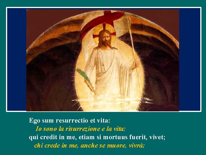 Ego sum resurrectio et vita: Io sono la risurrezione e la vita: qui credit