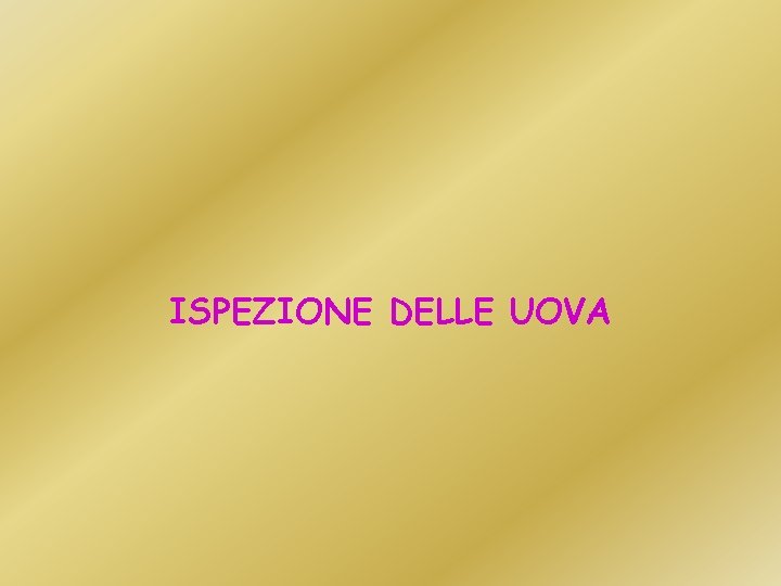 ISPEZIONE DELLE UOVA 