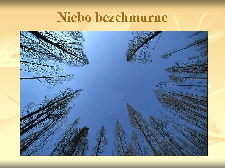 Niebo bezchmurne 