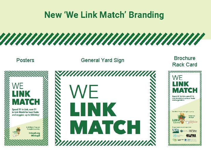 New ‘We Link Match’ Branding Posters General Yard Sign Brochure Rack Card 