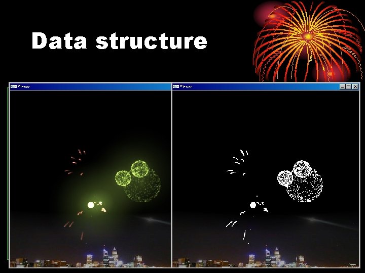 Data structure Design time Run time Scene Firework template Emit action Particle template Scene Data structure Design time Run time Scene Firework template Emit action Particle template Scene
