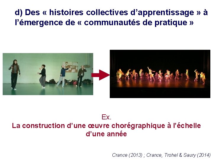 d) Des « histoires collectives d’apprentissage » à l’émergence de « communautés de pratique