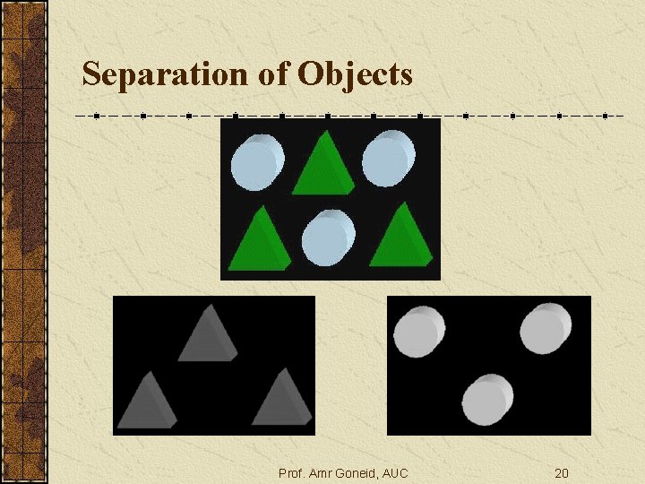 Separation of Objects Prof. Amr Goneid, AUC 20 